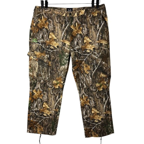 Realtree EDGE Camo Cargo Pants Mens XXL 44 46 Elastic Waist 32" Inseam Hunting - Picture 2 of 8